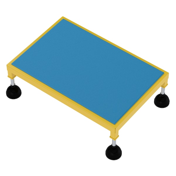 Portable Adj.Stand, 24x36, Low Ergo Deck, 8.75 Overall Height, Steel, Yellow